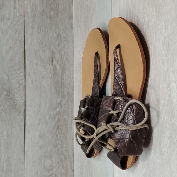 Sorel Women Summer Ankle Leather Lace Up Sandals shoes sz 10.5 - Picture 3 of 12